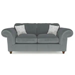 Windsor 2 Seater Steel Sofa - Brown Feet