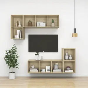 Berkfield Wall-mounted TV Cabinet Sonoma Oak 37x37x107 cm Engineered Wood