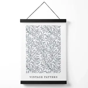 Vintage William Morris Grey Willow Pattern Medium Poster with Black Hanger