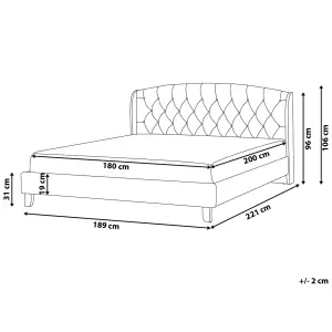 Fabric EU Super King Size Bed Beige BORDEAUX