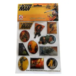 Action Man Vintage Puffy Stickers Orange/Black (One Size)