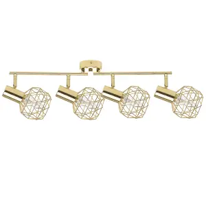 4 Light Spotlight Metal Bar Gold CHENAB