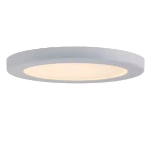 Luminosa Stratusdisc Adjustable CCT IP44 18W Surface Mounted Downlight Matt White Textured