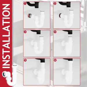 SPARES2GO Telescopic Sink P Trap Basin Swivel Plumbing Waste Pipe Kit (32mm / 1.25")