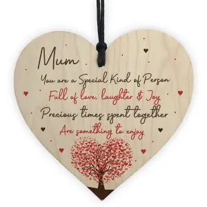 Special Mum Gifts From Son Daughter Birthday Christmas Wood Heart Mum Poem Present