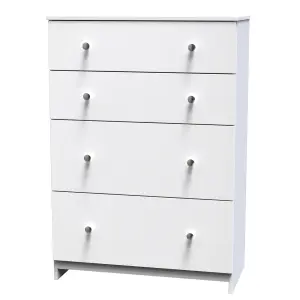 Yarmouth Ready assembled White 4 Drawer Chest (H)1067mm (W)740mm (D)390mm