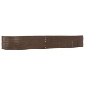 Berkfield Garden Planter Brown 447x140x68 cm Powder-coated Steel