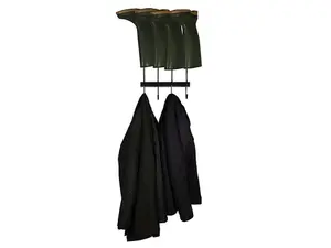 Wall Mounted Wellington Boot Rack - 2 Pair with hooks