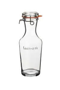 Luigi Bormioli Lock-Eat Clear Round Glass Microwave Safe Food Storage Jars with Lids Pack of 3