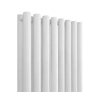 Right Radiators 1200x545 mm Double Vertical Round Column Style Designer Radiator Heated Rads White