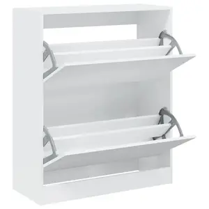 Shoe Cabinet White 80x34x96.5 cm Engineered Wood