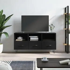 Berkfield TV Cabinet Black 102x36x50 cm Engineered Wood