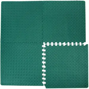 Interlocking EVA Gym Yoga Mats in Green Anti-Fatigue Soft Foam Exercise Play Floor Tiles