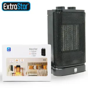 Extrastar PTC Ceramic Fan Heater Compact Portable 1500W mini