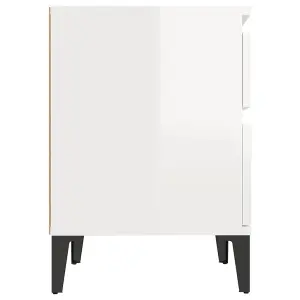 Berkfield Bedside Cabinet High Gloss White 40x35x50 cm