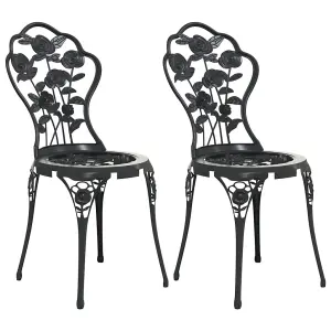 Berkfield Bistro Chairs 2 pcs Cast Aluminium Black