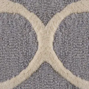 Wool Area Rug 140 x 200 cm Grey SILVAN