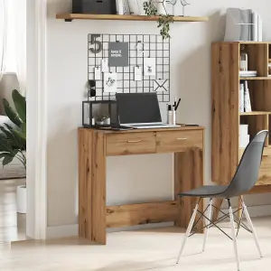 Berkfield Desk Artisian Oak 80x40x75 cm Engineered Wood