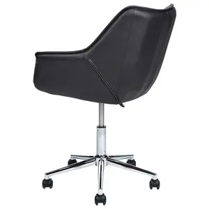 Desk Chair Faux Leather Black NEWDALE