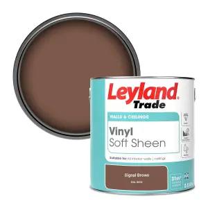 Leyland Trade Vinyl Soft Sheen Walls & Ceilings Emulsion Paint Signal Brown (RAL 8002) - 2.5L