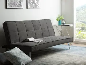 Beliani Retro Sofa Bed HASLE Grey