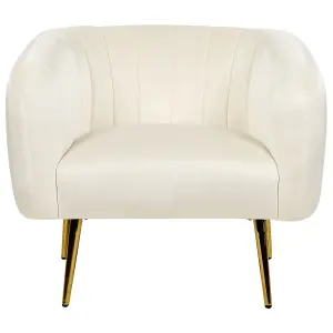 Beliani Glam Armchair LACONIA Velvet Cream