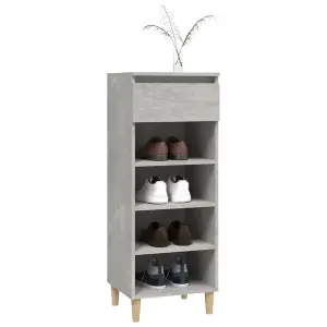 Berkfield Shoe Cabinet Concrete Grey 40x36x105 cm Engineered Wood