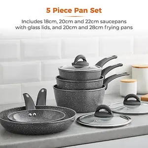 Cerastone Forged 5 Piece Pan Set Graphite