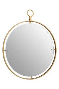 Interiors by Premier Minimalist Wall Mirror With Ring, Versatile Round Shaped Wall Mirror, Compact And Lightweight Wall Mirror