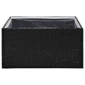 Berkfield Garden Planter Black 80x80x40 cm Poly Rattan