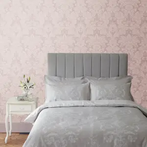 Laura Ashley Martigues Sugared violet Damask Smooth Wallpaper Sample