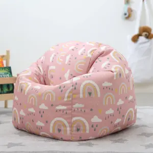 Veeva Kids Rainbow Bean Bag Chair Pink Childrens Bean Bags