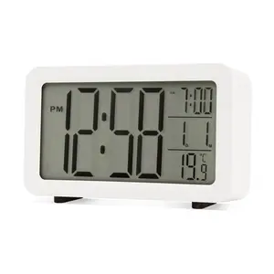 Digitally Quartz Movement / Crystal Alarm Tabletop Clock White