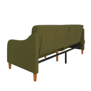 Jasper coil 3-seater Sofa Bed in green fabric