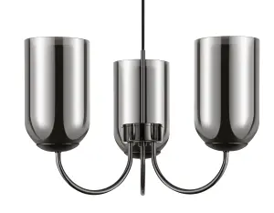 GoodHome Salford Round Black Chrome effect 3 Lamp LED Pendant ceiling light, (Dia)470mm