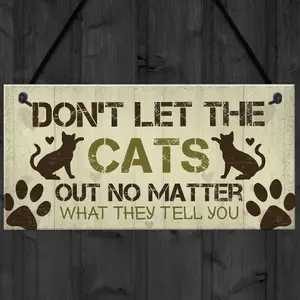 Red Ocean Funny Cat Signs And Plaques Cat Signs For Home Funny Cat Gift Pet Sign Home Decor Gift