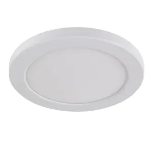 Luminosa Stratusdisc Adjustable CCT IP44 18W Surface Mounted Downlight Matt White Textured