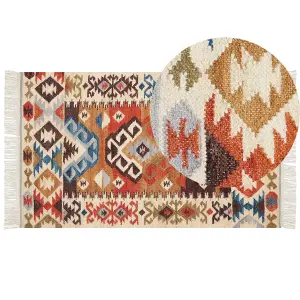 Wool Kilim Area Rug 80 x 150 cm Multicolour VOSKETAP