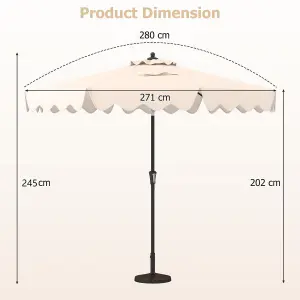 Costway 9 FT Patio Umbrella Outdoor Heavy-Duty 2-Tier Market Table Umbrella