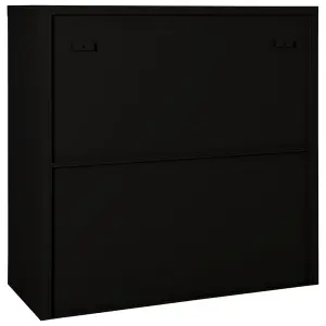 Berkfield Sliding Door Cabinet Black 90x40x90 cm Steel