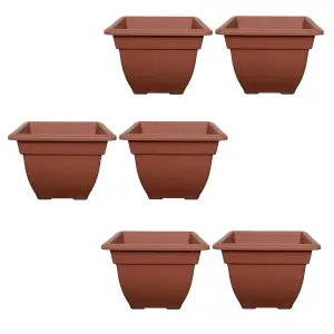 6 x 38cm Square Bell Planter Terracotta