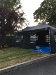 All Seasons Gazebos 3x6 Full Waterproof Pop Up Gazebo with 4 Heavyweight Side Panels and Accessories Black