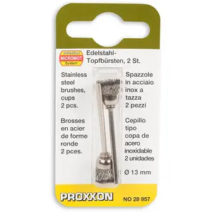 Proxxon Cup Wire Brush - Stainless Steel 13mm (Pkt 2)