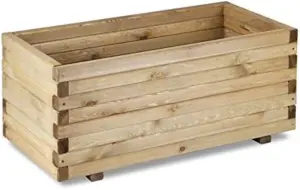 Primrose Pine Wooden Raised Bed Outdoor Trough Planed Planter 90cm