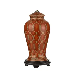 Table Lamp Oriental Ceramic Base Traditional Terracotta LED E27 60W Bulb