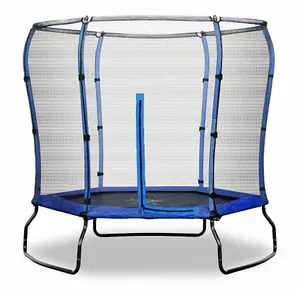 Rebo 7ft Safe Jump Trampoline With HALO Safety Enclosure - Blue