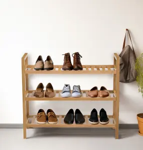 Hallowood Furniture Waverly Oak 3 Tier Stackable Shoe Rack