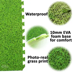 EVA Grass Effect EVA Interlocking Foam Mats Play Home Office Garage Tiles