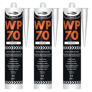 Bond it WP70 Silicone Sealant Translucent 300ML Pack of 3