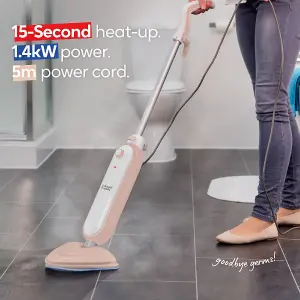 Russell Hobbs RHSM1001BP-G Steam & Clean Steam Mop in Blush Pink